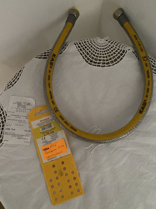 Przewód, wąż do kuchenki gazowej. L -75 cm. Jak nowy.