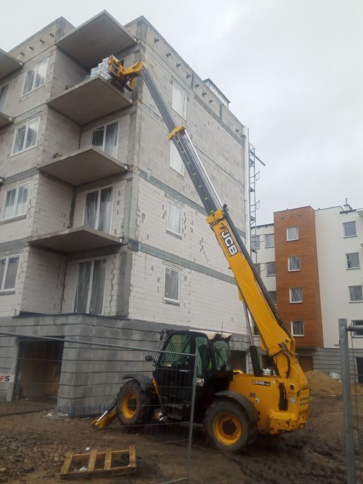 Usługa  ładowarką teleskopową koparką minikoparką wiertnica wynajem