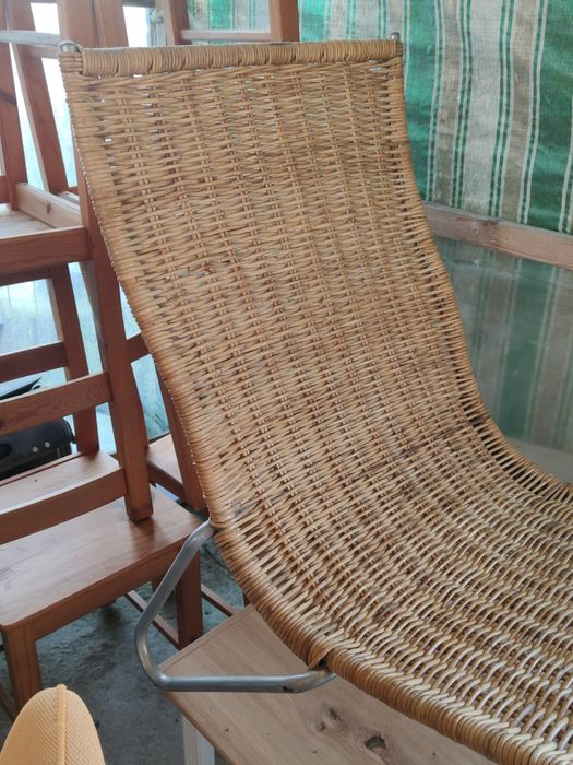 Leżak szezlong rattan wiklina fotel Ikea
