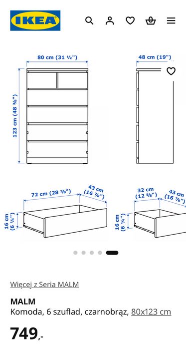 Białe komody IKEA Malm