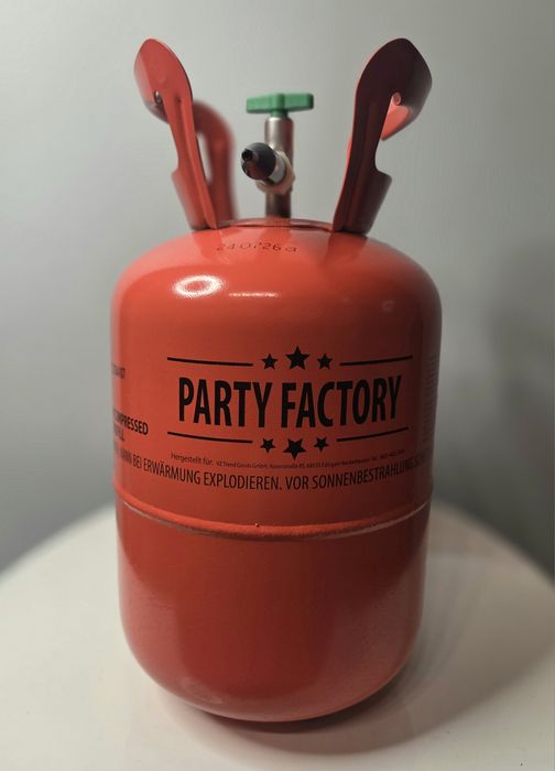 Hel Do Napełniania Balonów 25szt. Butla z Helem Czerwona Urodziny Party Factory
