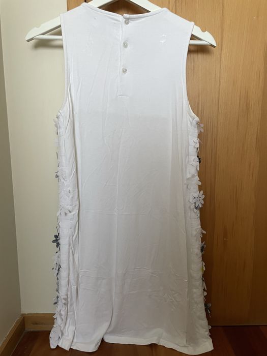 Vestido branco com folhados da Boboli