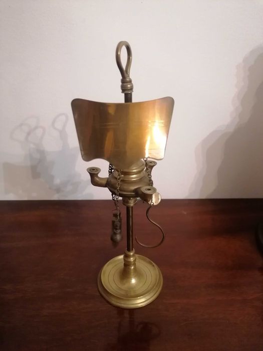 candeia de azeite antiga em latão maciço