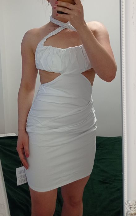Sukienka biała bandarzowa S sexy