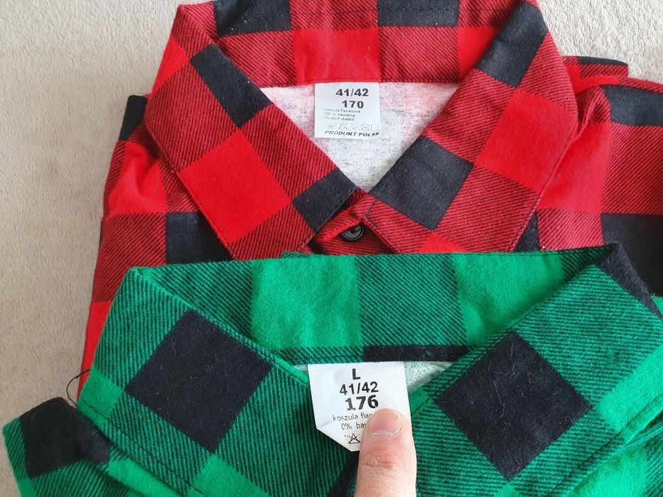 Koszula Flanelowa 170 i 176cm czerwona/zielona