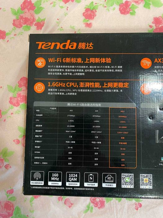 Wi-Fi роутер Tenda AX3000 AX12 Wi-Fi 6 двухдиапазонный новый