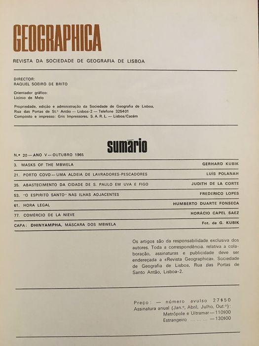 Geographica. Balantas. Açores. Porto Covo. Angola