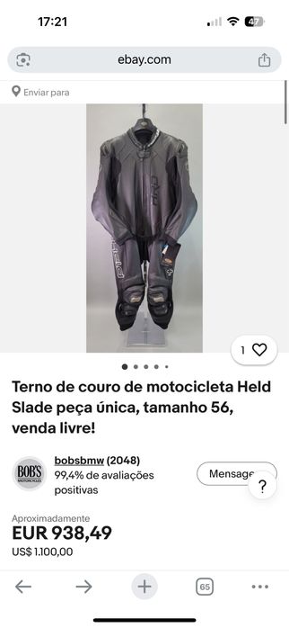 Fato de Couro Held Racing Dept T52 (L)