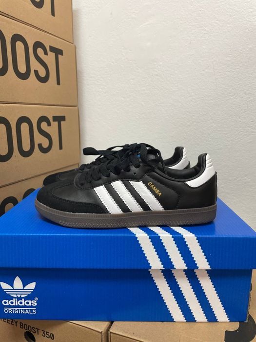 Женские кожанные кеды Adidas Samba черные / Адидас Самба 37 38 39 40