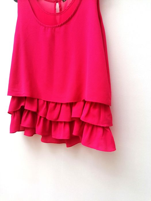 Blusa Rosa Fúcsia com Folhos
