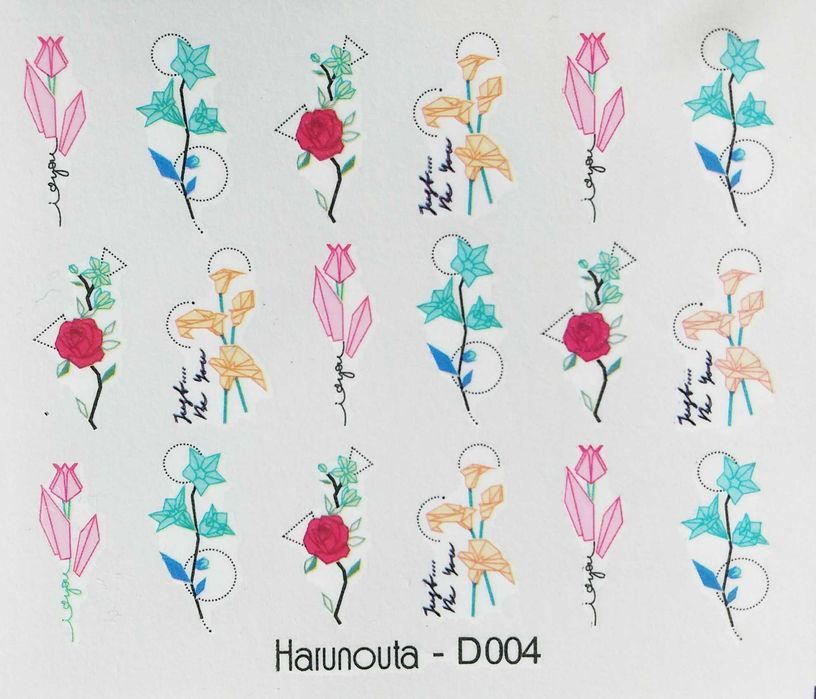 hx36 naklejki wodne na paznokcie line art