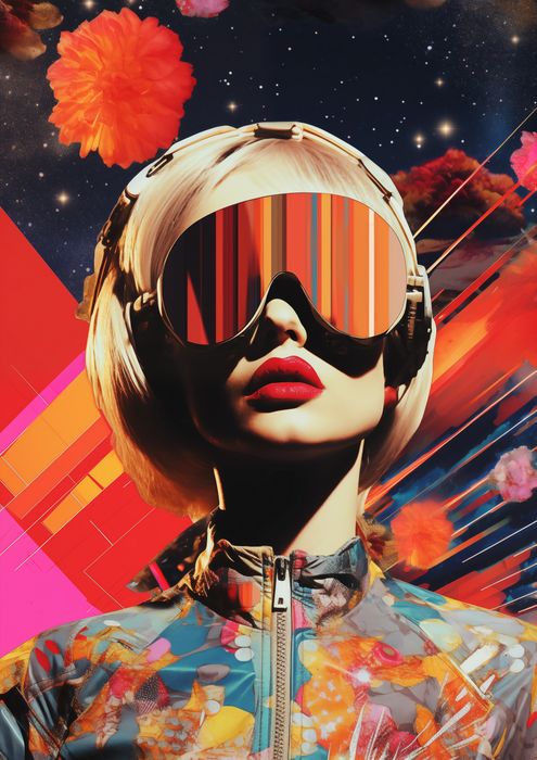 Plakat 29,7x42cm Retrofuturystyczna Muza
