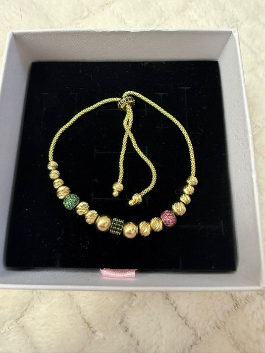 Złoty blask na Twoim nadgarstku – Bransoletka 585 z diamentowanymi kulkami