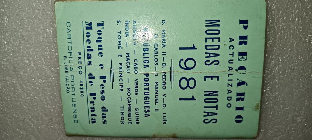 Antigo Mini preçário moedas e notas 1981
