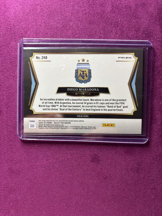 Carta especial Maradona cracked ice Panini prizm