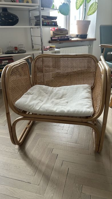 Fotel rattanowy z poduszka