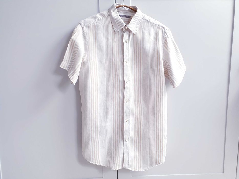 Beżowa lniana koszula 100% len Ted Baker S