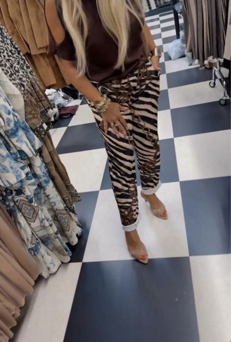 Spodnie zebra wloskie elastyczne
