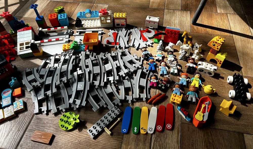 Lego Duplo POCIAG parowy + dodatki + POJAZDY!