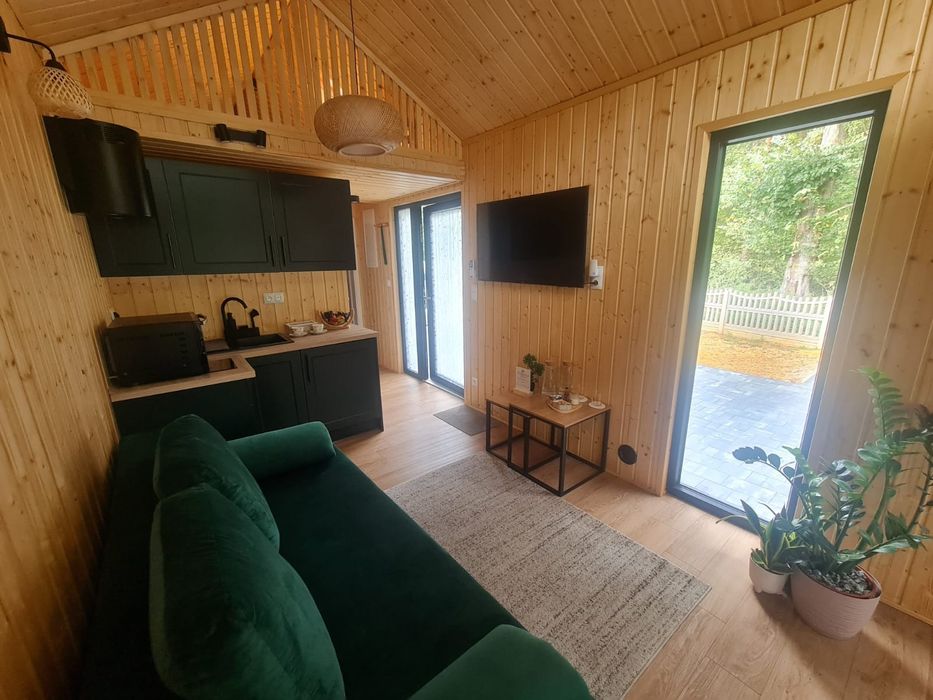 Nowoczesny domek w lesie • Jacuzzi • Balia • Sauna • Taras • Prywatne SPA