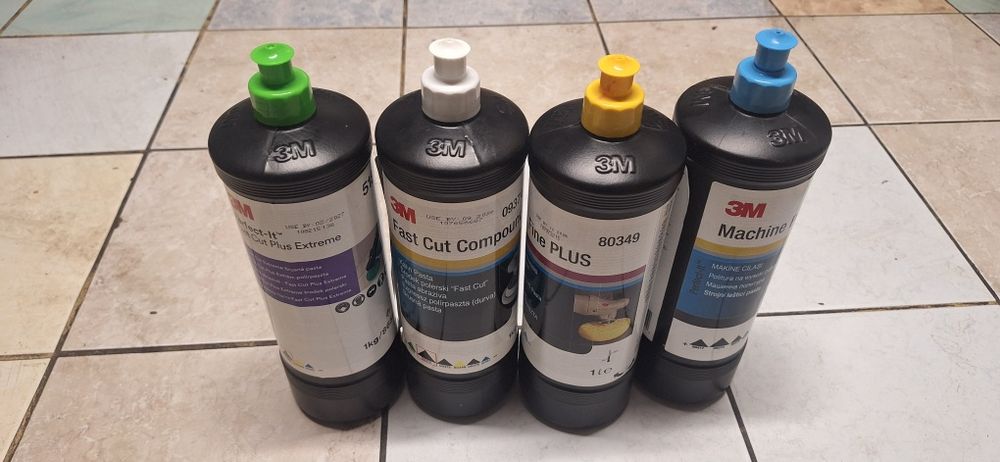 Zestaw 4 past polerskich 3M-Zielony Biały,Żółty,Niebieski korekZestaw