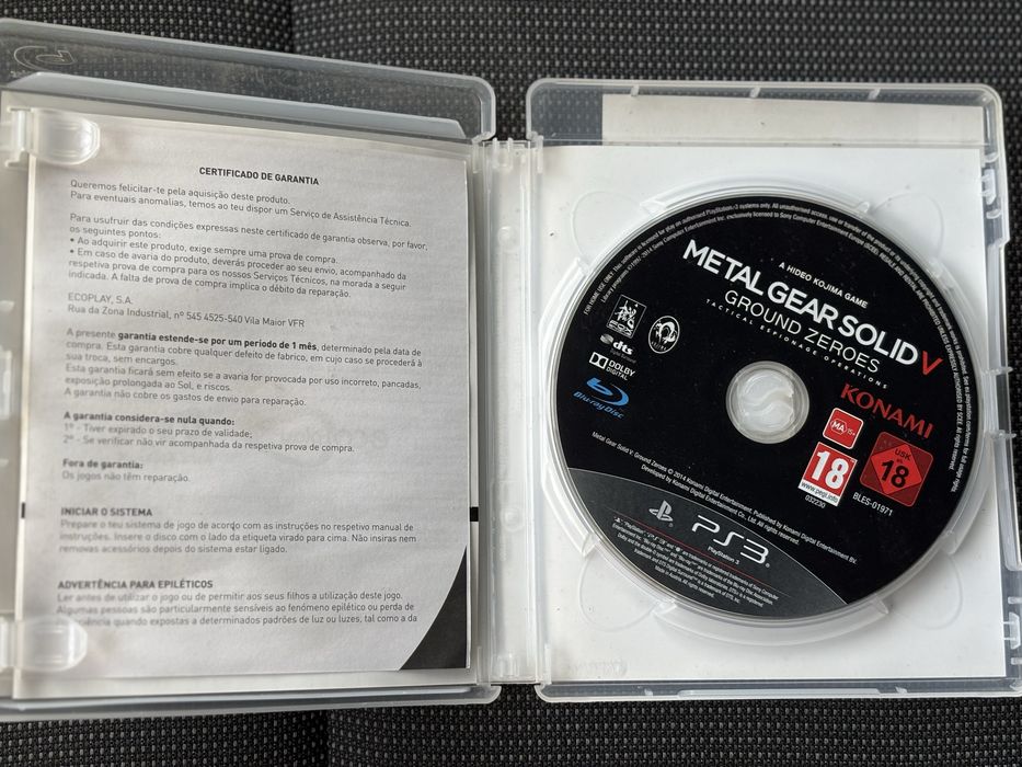 Vendo jogo Metal Gear Solid V: Ground Zeroes para PlayStation 3.