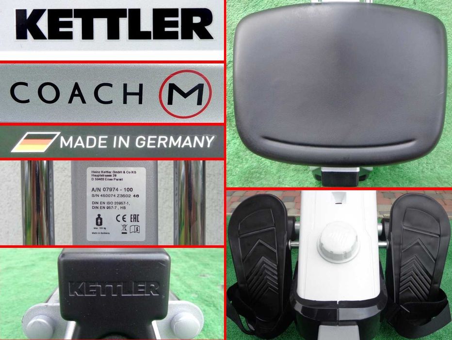 Wioślarz KETTLER COACH M + pas EKG + ŁAWECZKA ! Sklep 3600 zł !