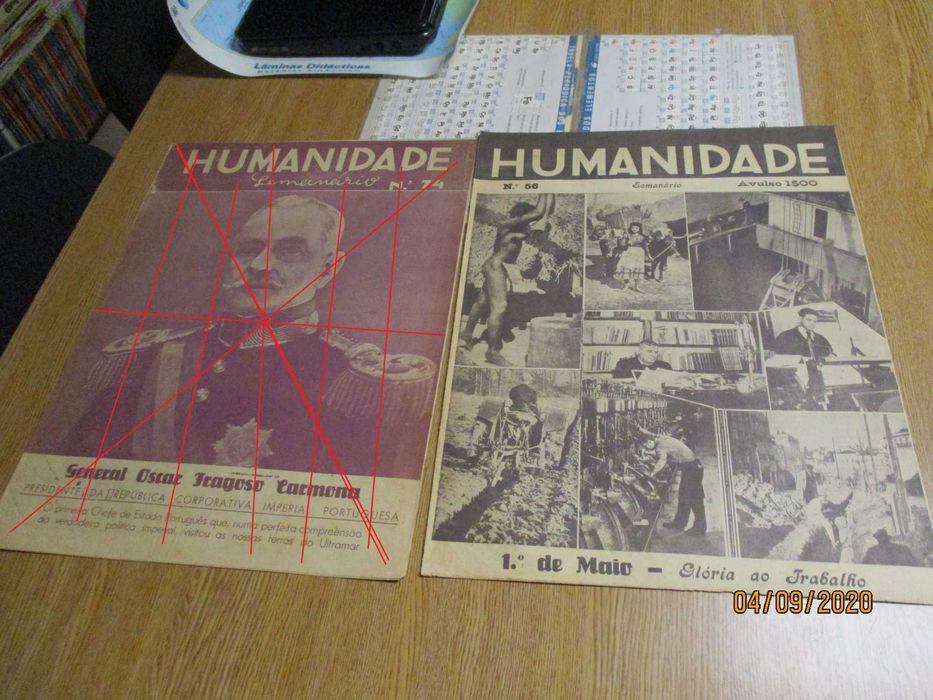 Revistas antigas Humanidade Oscar Carmona Estado Novo Ultramar Angola