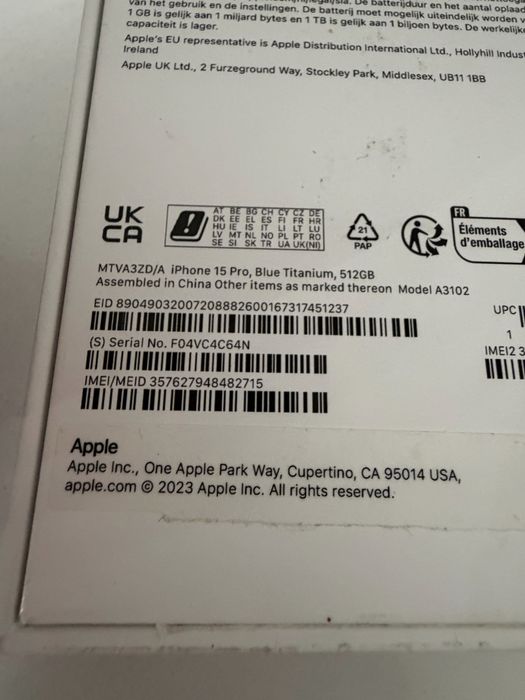 iPhone 15 Pro 512gb Titanium Blue IOS 18 Bateria 98% od nowości