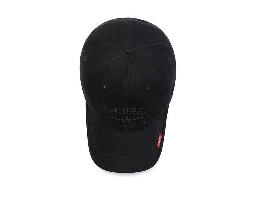 czapka z daszkiem z haftem  KURTZ / czarna / nowa