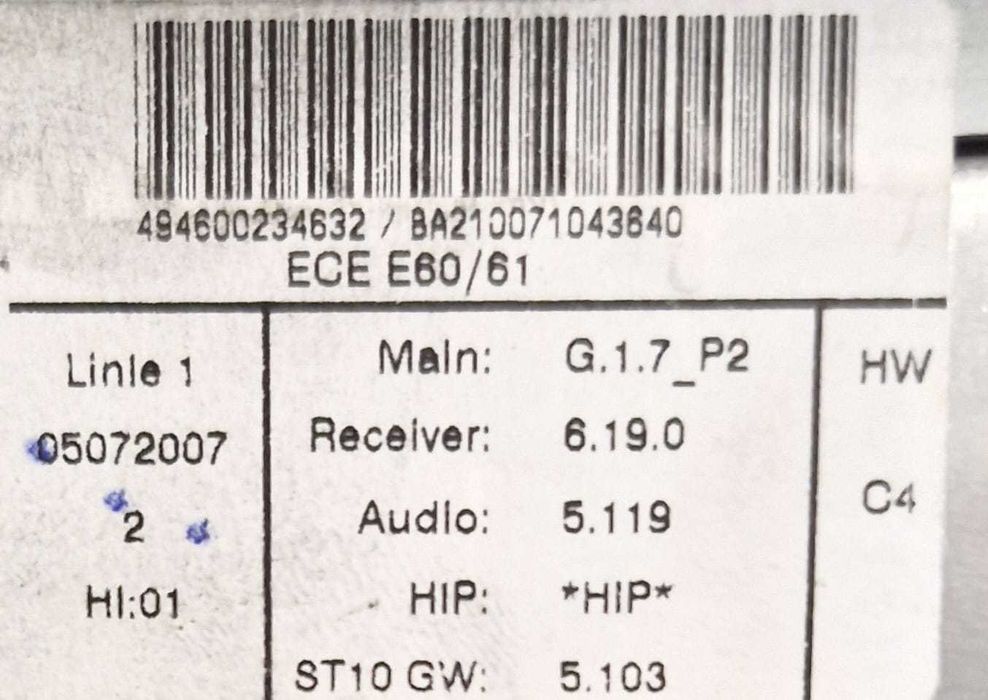 Radio navi CCC czytnik BMW 5 6 E60 E61 E63 E64