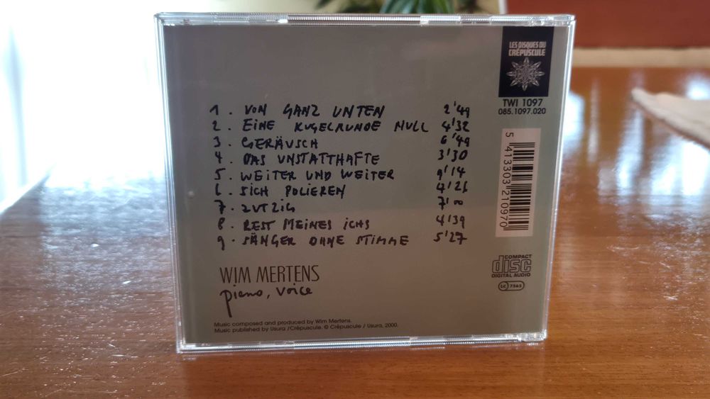 Vendo CD de música "Der Heisse Brei" (2000), do fabuloso WIM MERTENS !