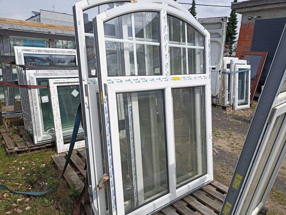 Okno pcv łukowe 145/207 białe