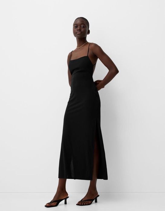 Літня сукня на бретелях Bershka, Сукня з відкритою спиною та розрізами