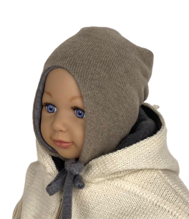 Czapka wiązana 74/80 cm wełna merynos merino 100% wool