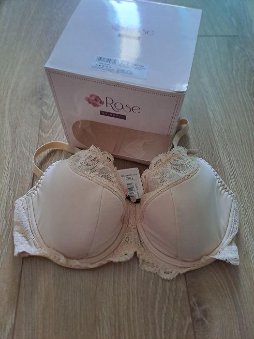 Biustonosz Atlantic, rozmiar 75D, full cup, kolor beżowy