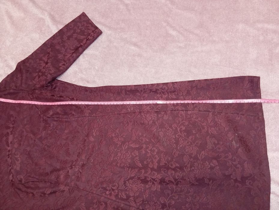 Плаття бордове, четвертний рукав