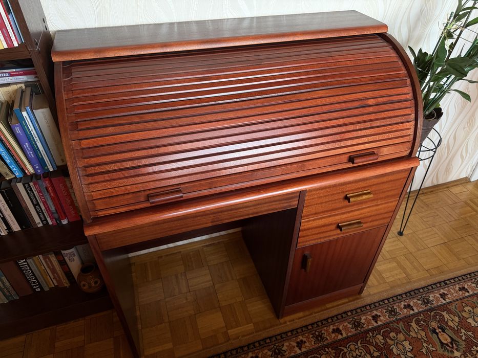 Sekretarzyk z roletą vintage / biurko retro – bardzo dobry stan