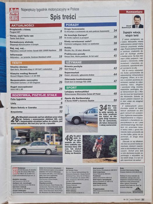 Auto Świat 25.08.1999 Nr 35 231 gazeta motoryzacyjna archiwalny numer