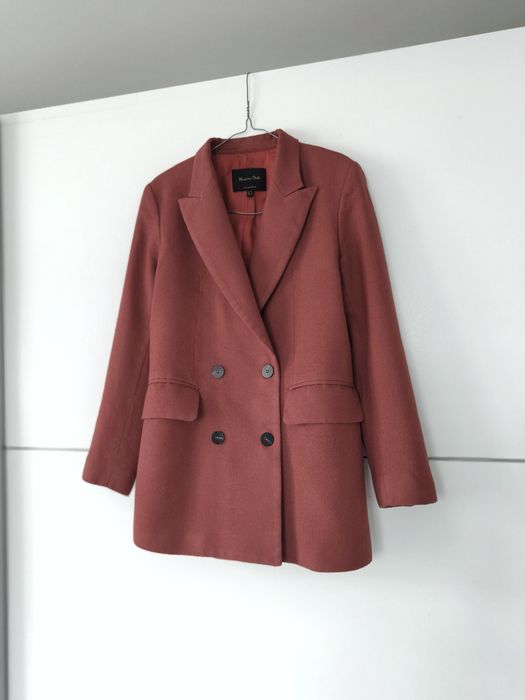 Marynarka Massimo dutti 36 S bordowa ceglasta wełniana dwurzędowa klasyczna