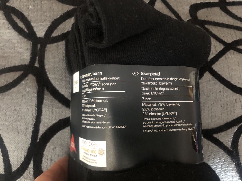 Komplet nowy skarpet 31/34czarnych-7pak