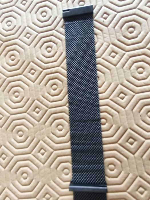 Pulseira preta relógio malha Milanesa 22mm
