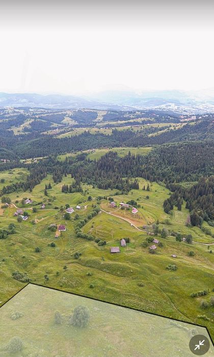Терміново! 1,47 га біля Буковелю. Панорамний вид на гори. Ідеально під котеджі