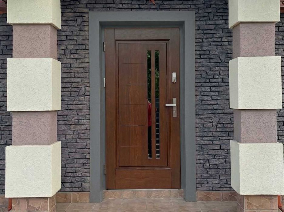 Drzwi zewnętrzne drewniane 78mm orzech złoty dąb antracyt ! Od ręki ! Czyste powietrze