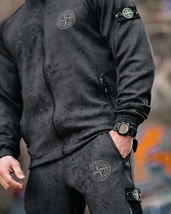 Костюм Спортивний Чоловічий Графітовий STONE ISLAND Diving! Костюм Спортивный Мужской Графит Stone Island! Размеры S-4XL!