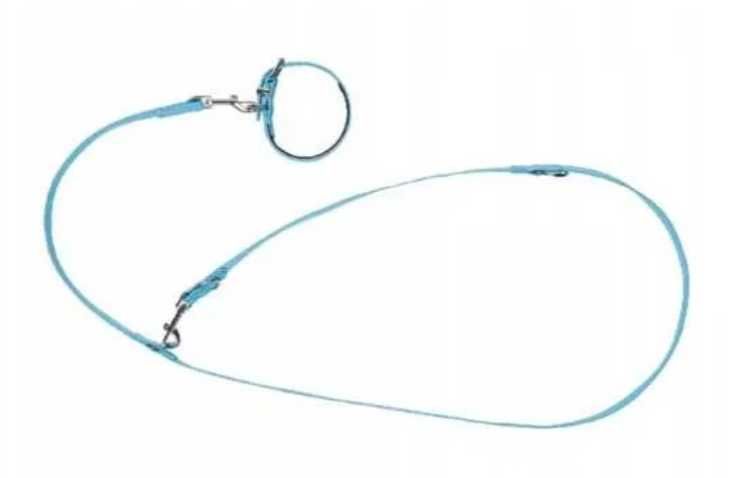 ZESTAW obroża+smycz ze skóry ekologicznej ROZ. M