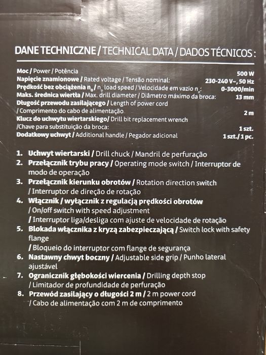 Wiertarka Udarowa FixDrill 500W