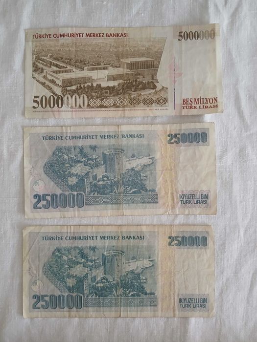 Stare liry tureckie banknoty