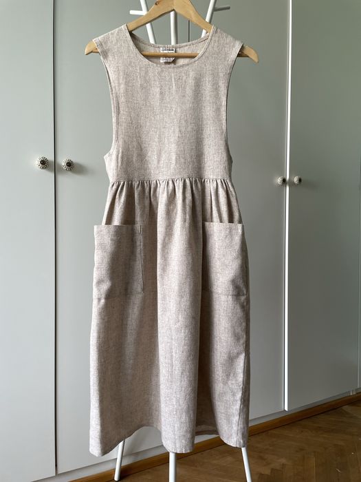 Sukienka w stylu cottagecore vintage apron słowiańska suknia do sesji
