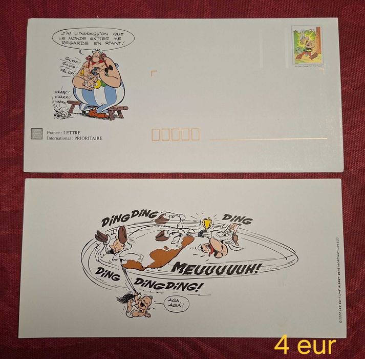 Postais ilustrados de Asterix e subscritos